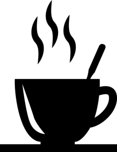 Hot Coffee Cup With Spoon In It Sketch Svg Vector, Free Vectors File